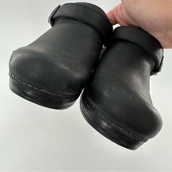 Dansko size 37 6.5-7 238020202 black Napa leather orthopedic nursing clogs - Picture 10 of 15